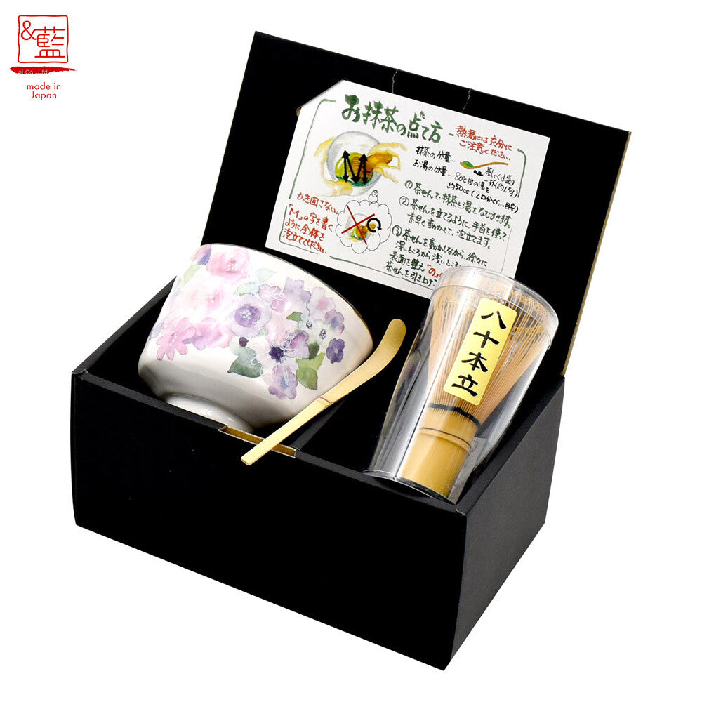 Matcha Bowl Set Hana Kobo Pink - Made in Japan