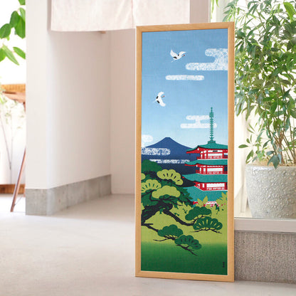 Japanese Tenugui Mt. Fuji & Chureito Pagoda