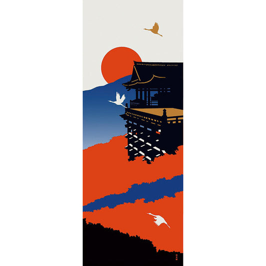 Japanese Tenugui Kiyomizu-dera Sunset
