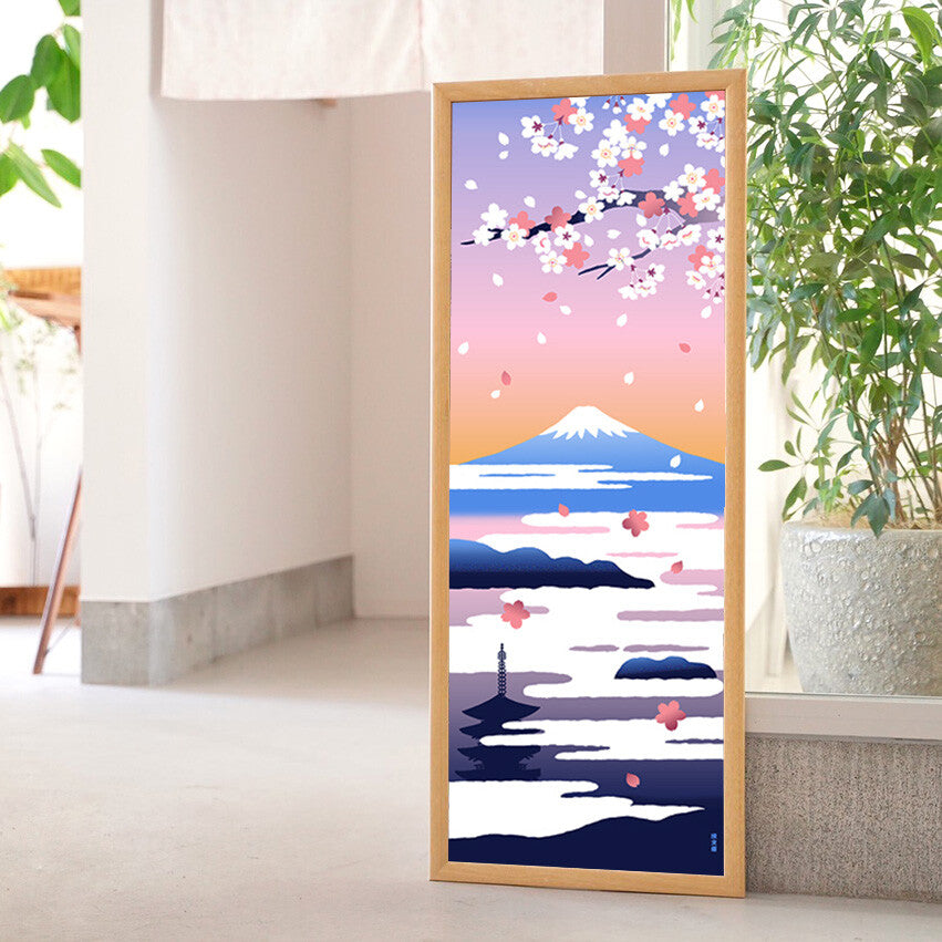 Japanese Tenugui Sakura & Mt.Fuji