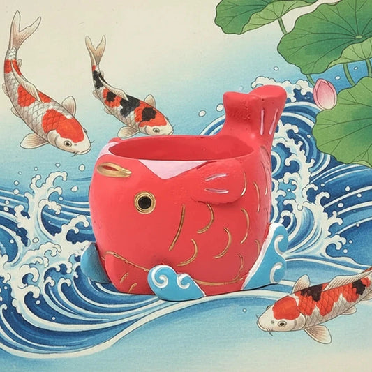 Koi Carp Japanese Decorative Vase