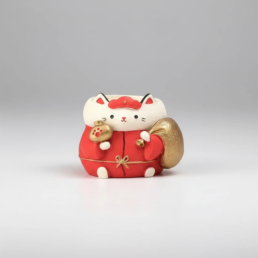 Japanese Neko Mini Decorative Vase (Shichifukujin)