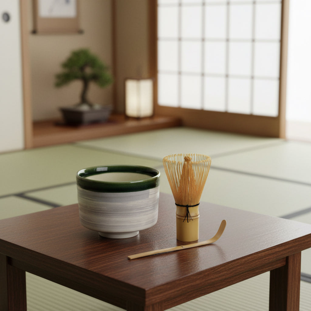 Matcha Bowl Set Oribe Nagashi – Made in Japan