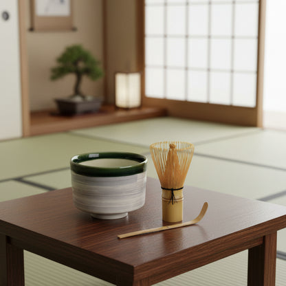 Matcha Bowl Set Oribe Nagashi – Made in Japan